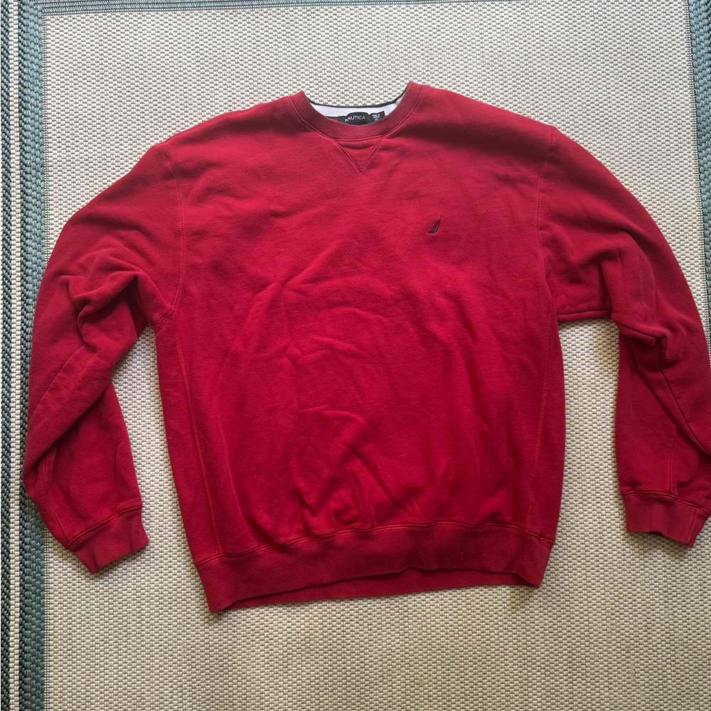 Nautica Men's Classic Red Crewneck Sweater